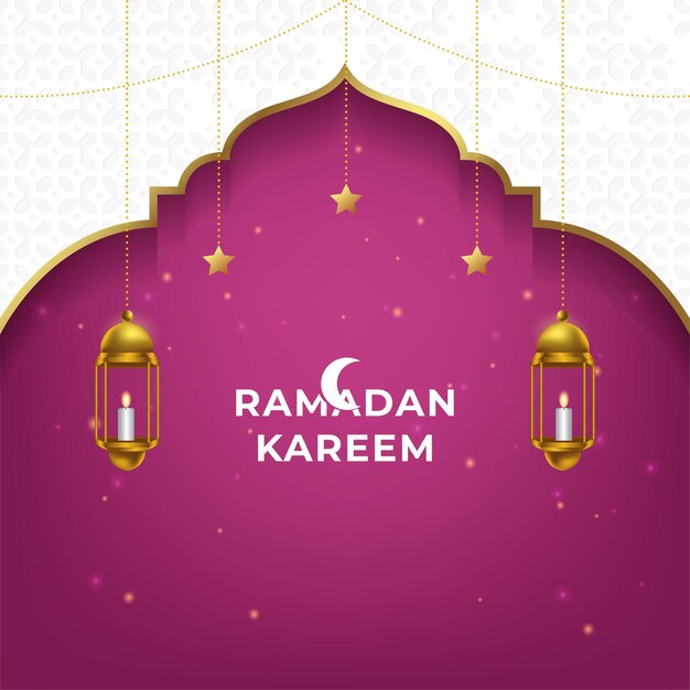 Ramadan Kareem Kartkę Z życzeniami Tło Wektor Ilustracja