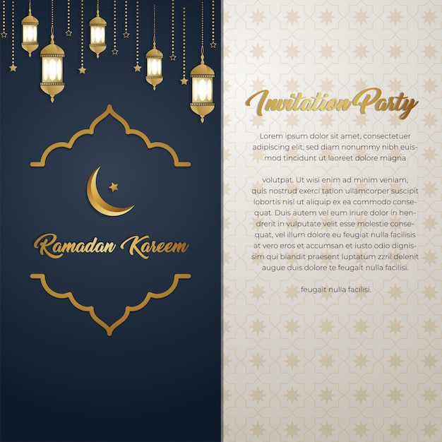 Plik wektorowy ramadan kareem luxury golden invitation card