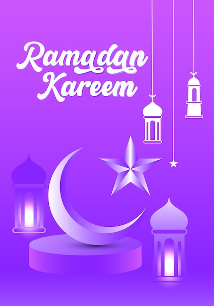 Plik wektorowy ramadan kareem okazja islamska typografia powitanie szablon