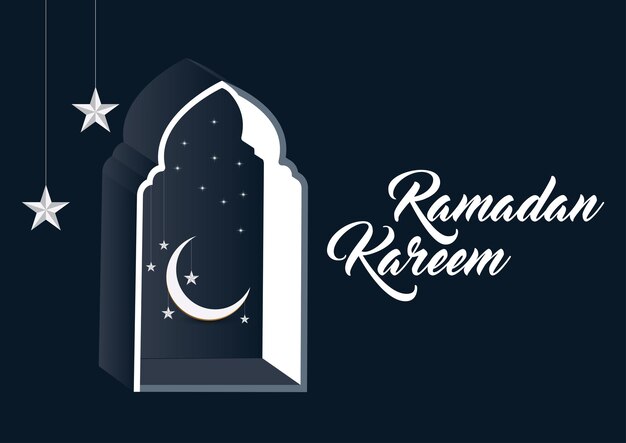 Plik wektorowy ramadan kareem okazja islamska typografia powitanie szablon