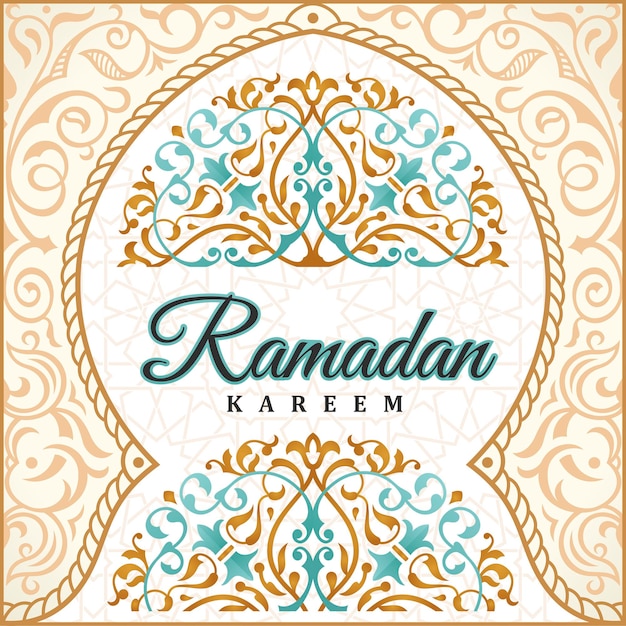 Ramadan Kareem powitanie w tle