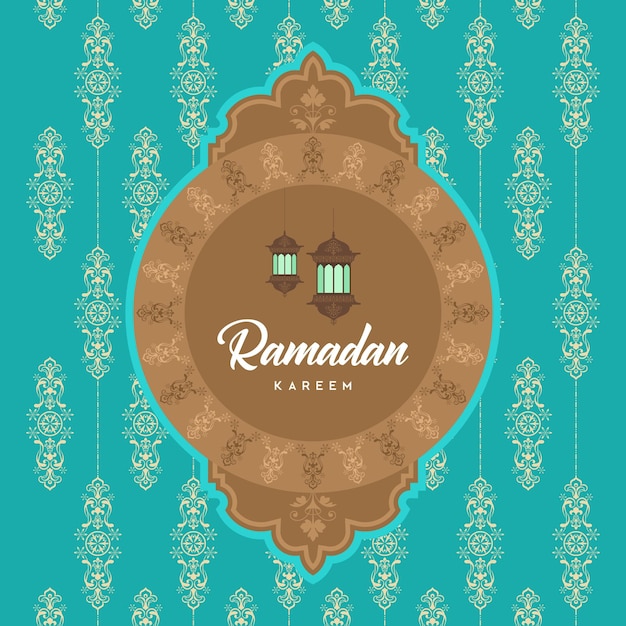 Ramadan Kareem pozdrowienia tło Islamska z arabskim wzorem
