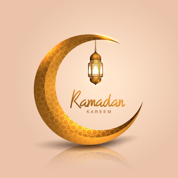 Ramadan Kareem Pozdrowienia Tło Islamskie Z Latarnią Poświata