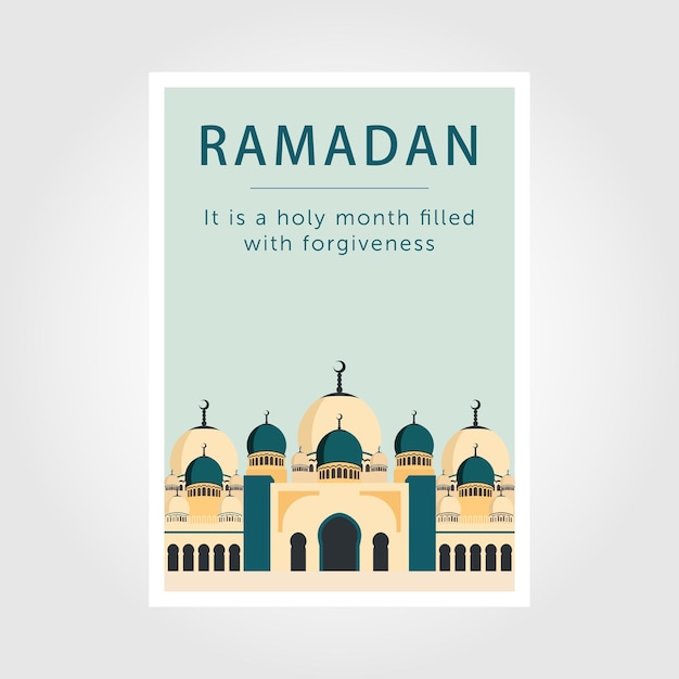 Plik wektorowy ramadan kareem projekt plakatu islamski szablon karty z pozdrowieniami z ramadanem do projektowania tapet