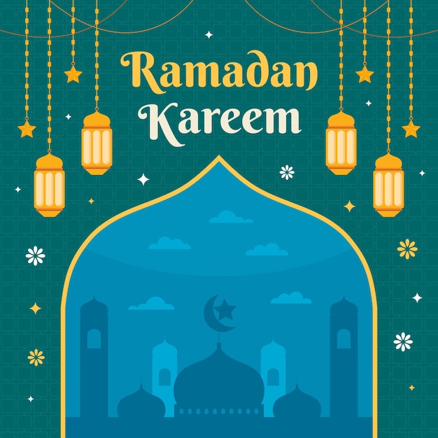 Plik wektorowy ramadan kareem szablon tła lub tapety