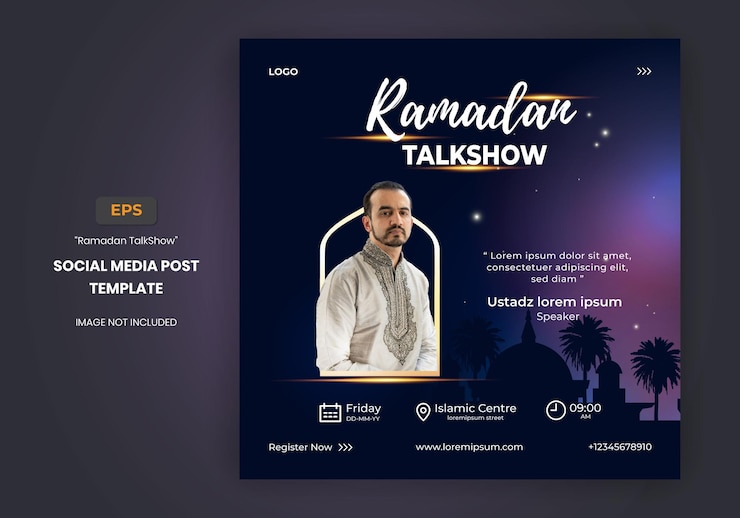 Ramadan kareem talkshow ulotka w mediach społecznościowych