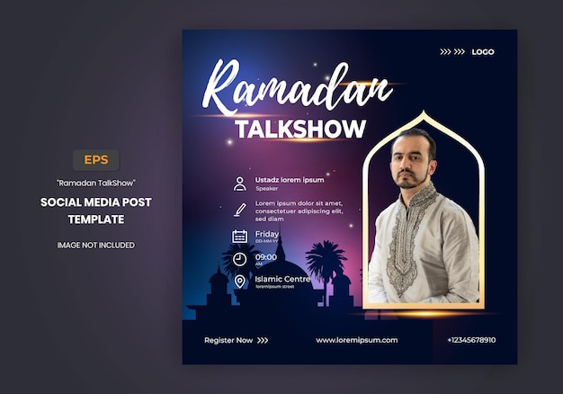 Ramadan Kareem Talkshow Ulotka W Mediach Społecznościowych