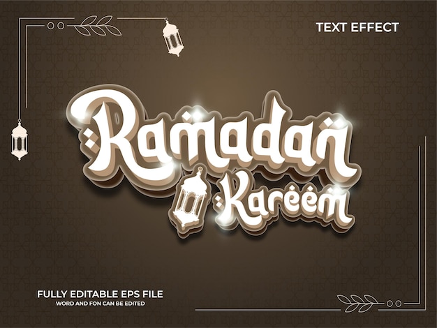 Ramadan Kareem Tekst Minimalistyczny Nowoczesny Styl Islamski Edytowalny Efekt Tekstu