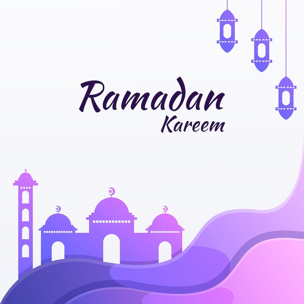 Plik wektorowy ramadan kareem tło z fioletowym gradientem koloru