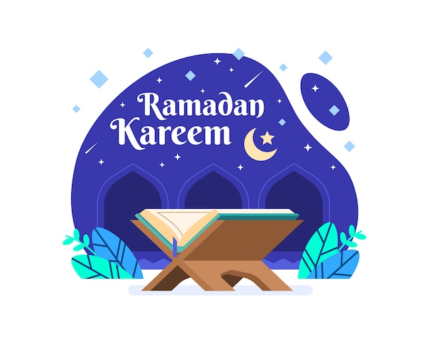 Ramadan Kareem Tło Z Koranu Ilustracji