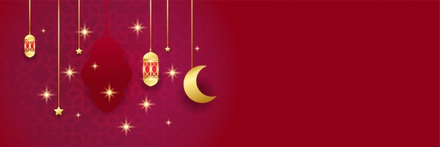 Ramadan Kareem transparent tło z księżycem islamski wzór latarnia złoty księżyc i czerwone abstrakcyjne luksusowe elementy islamskie tło