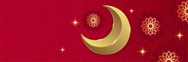 Ramadan Kareem Transparent Tło Z Księżycem Islamski Wzór Latarnia Złoty Księżyc I Czerwone Abstrakcyjne Luksusowe Elementy Islamskie Tło