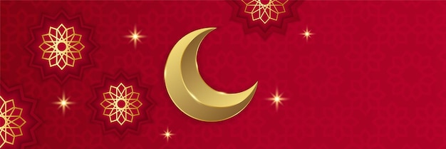 Ramadan Kareem Transparent Tło Z Księżycem Islamski Wzór Latarnia Złoty Księżyc I Czerwone Abstrakcyjne Luksusowe Elementy Islamskie Tło