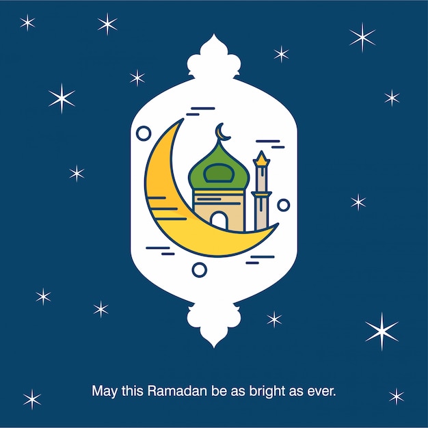 Ramadan Kareem Typogrpahic Z Kreatywnym Wektor Projektowania