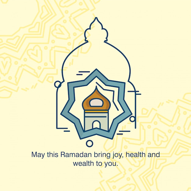 Ramadan Kareem Typogrpahic Z Kreatywnym Wektor Projektowania