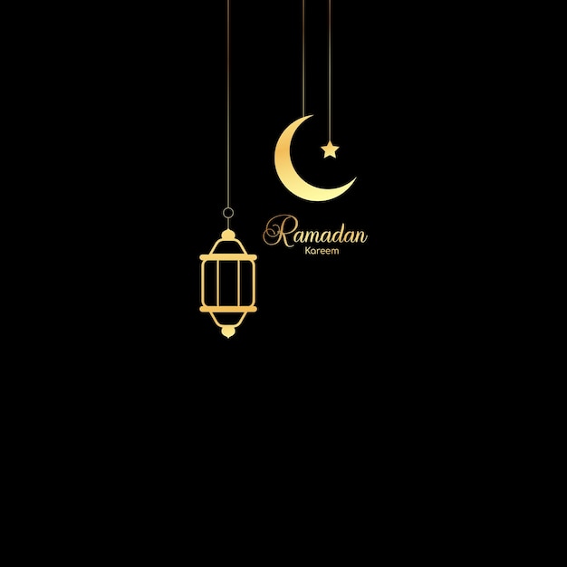 Ramadan Kareem Uroczystość Złota kaligrafia Stylistyczne litery Ramadan Kareem Tekst Księżyc