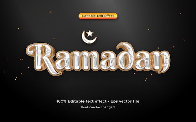 Plik wektorowy ramadan kareem vector edytowalny efekt tekstowy 3d