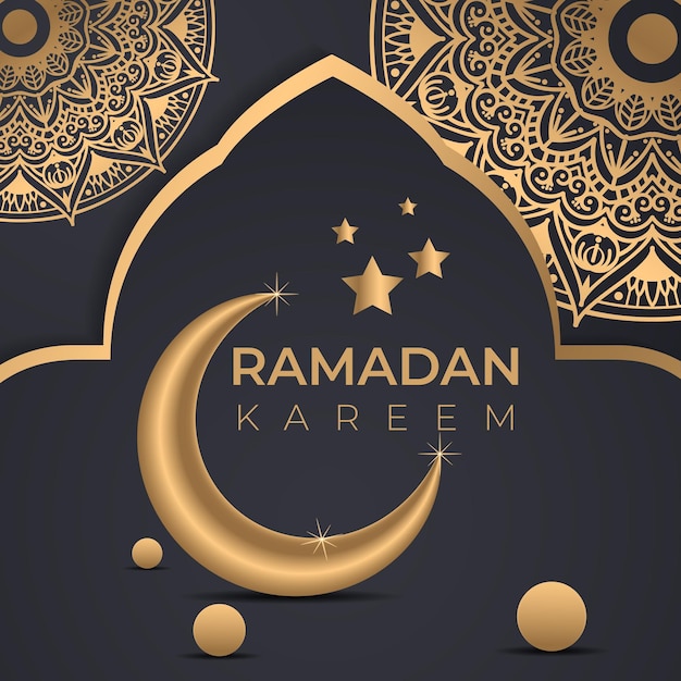 Plik wektorowy ramadan kareem z islamskim tłem mandali