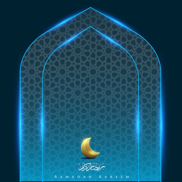 Ramadan Kareem Z Księżyca Bramy światła Tła