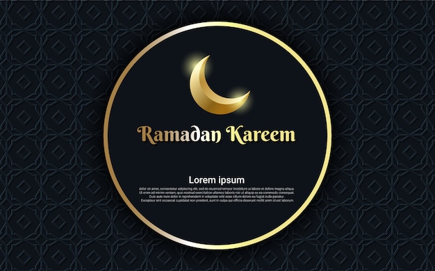 Ramadan Kareem Z Księżyca I Koła Złotym Tle