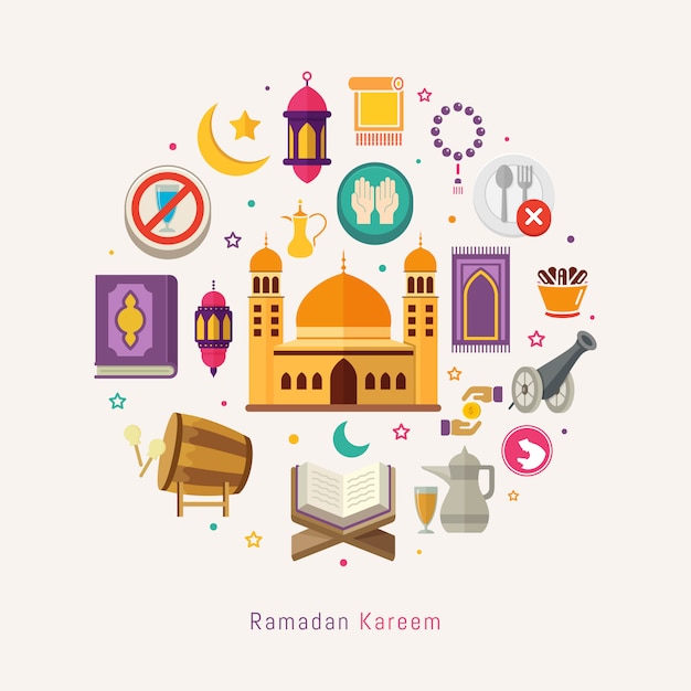 Ramadan Kareem Znak I Symbol Działalności Dla Muzułmanów