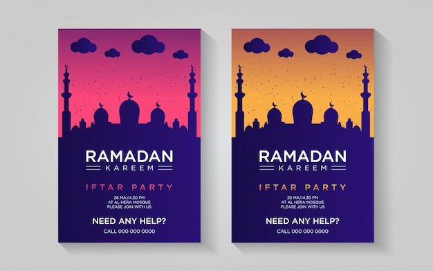 Plik wektorowy ramadan kolorowy plakat szablon