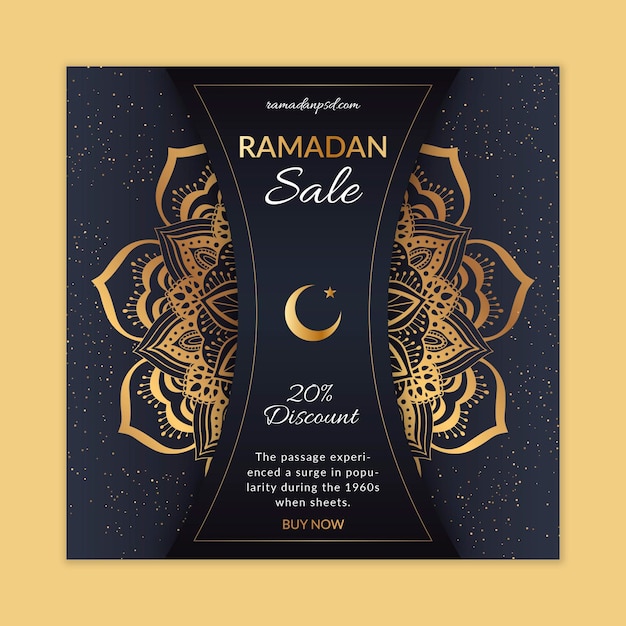 Ramadan Kwadratowy Szablon Ulotki