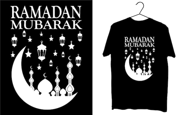 Ramadan Mubarak Grafika Typografia Projekt Koszulki