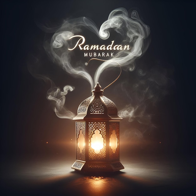 Ramadan Mubarak Stylowymi Kursywnymi Literami