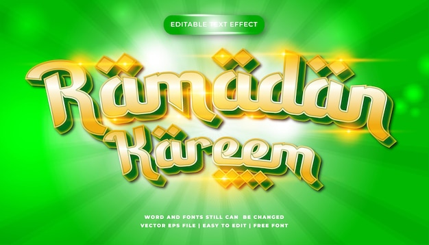 Ramadan połysk edytowalny efekt tekstowy