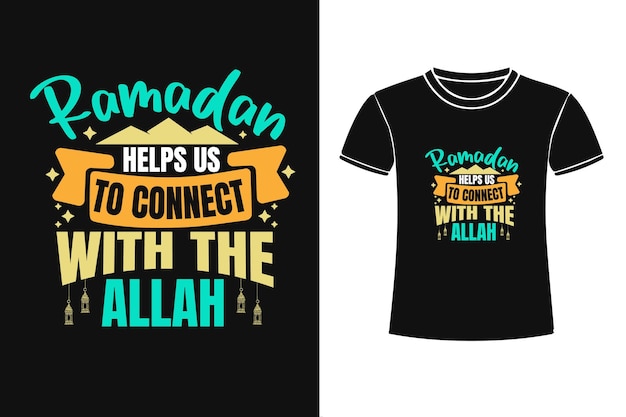 Plik wektorowy ramadan pomaga nam połączyć się z projektem typografii allaha