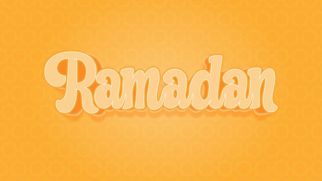 Ramadan pomarańczowy z tłem efektu tekstu mandali