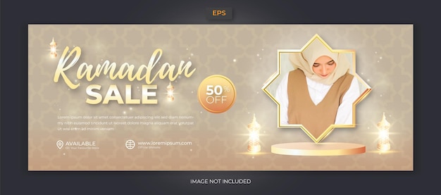 Ramadan Sale Szablon Transparentu Poziomego