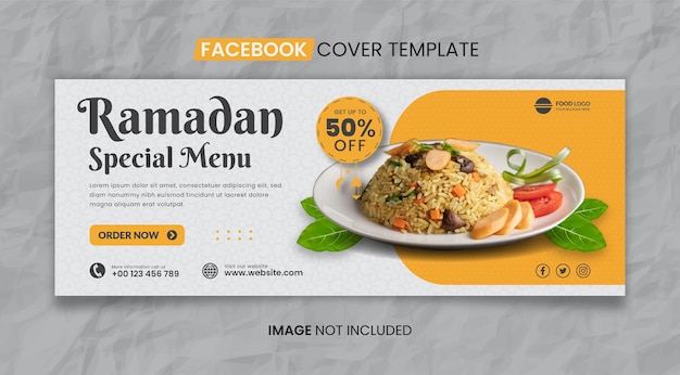 Ramadan Special Food Menu And Restaurant Media Social Cover Template Design