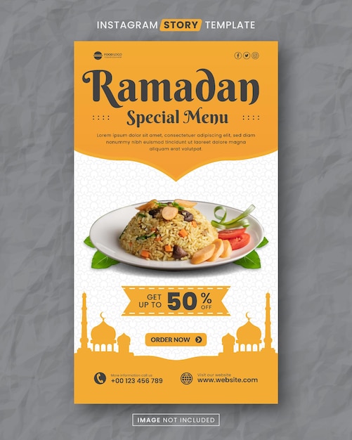 Ramadan Special Food Menu And Restaurant Media Social Story Post Template