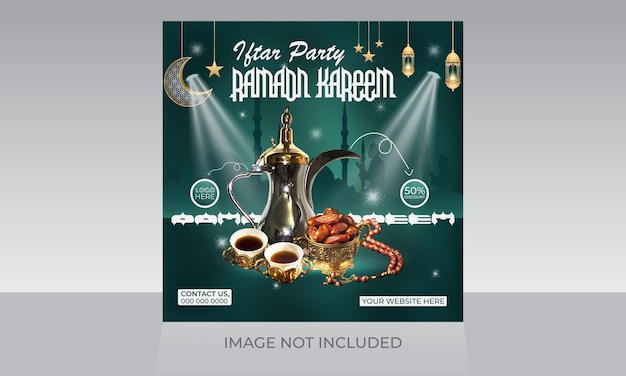 Plik wektorowy ramadan specjalne jedzenie w mediach społecznościowych post szablon projektu transparentu ulotki internetowej