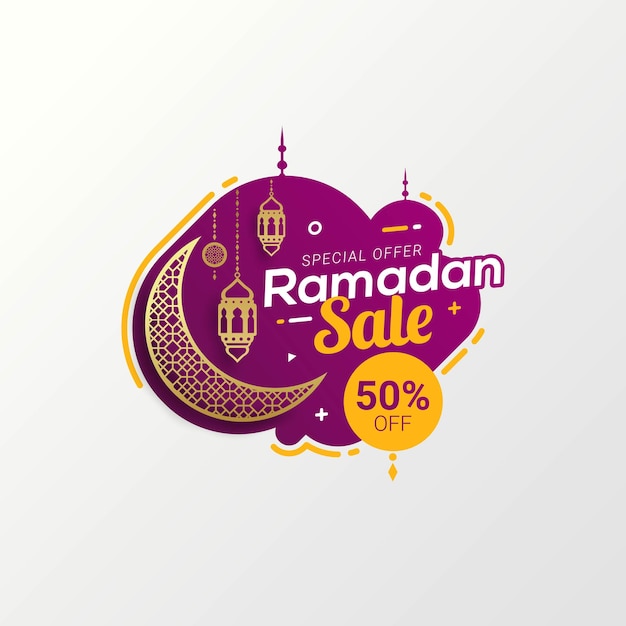 Ramadan sprzedaż baner rabatowy projekt szablonu dla promocji biznesu