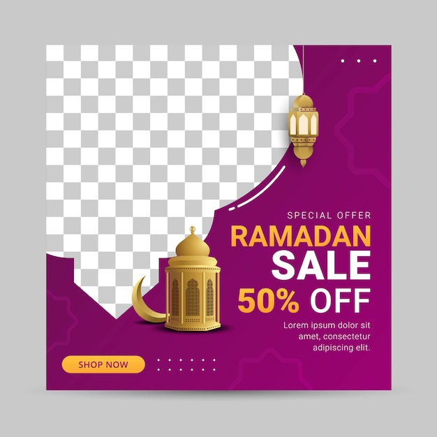 Ramadan Sprzedaż Rabat Szablon Transparent Promocja