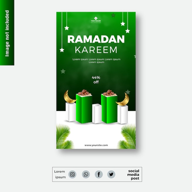 Ramadan świetna Sprzedaż Szablon 3d W Mediach Społecznościowych