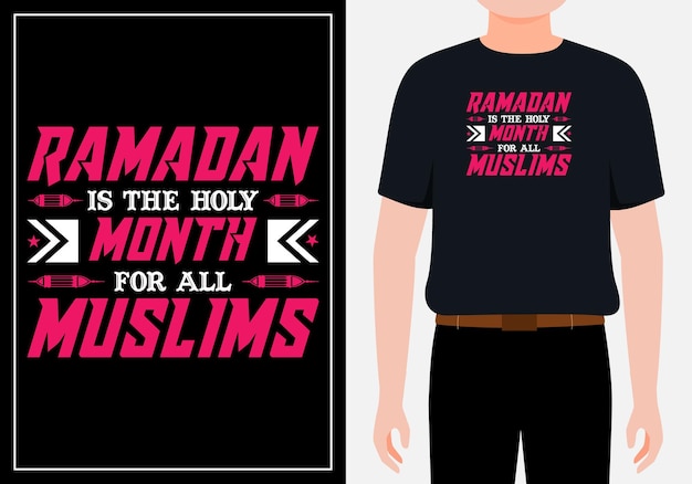 Plik wektorowy ramadan to święty miesiąc dla wszystkich muzułmanów projekt typografii islamskiej wektor premium premium wektor