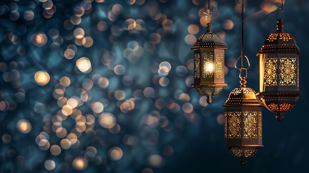 Plik wektorowy ramadan z wzorem lampionu tło