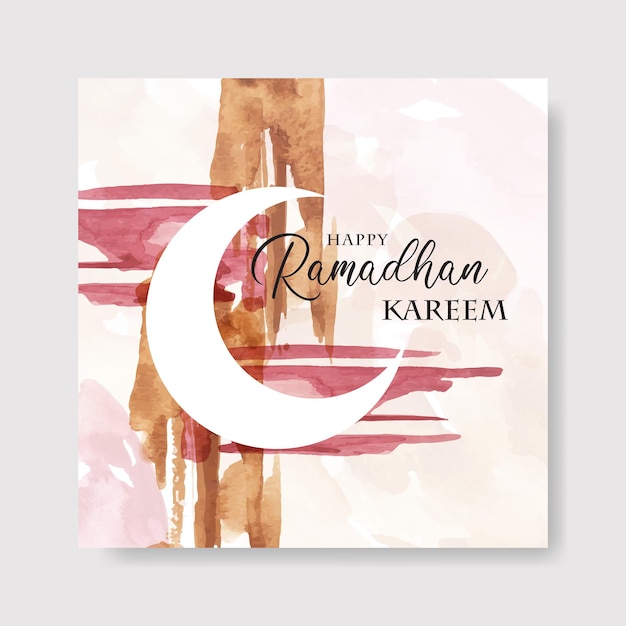 Plik wektorowy ramadhan kareem akwarela abstrakcyjne tło karty