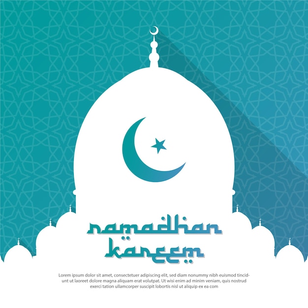 Ramadhan Kareem Islamskie Tło Z Meczetem Na Post Na Instagramie