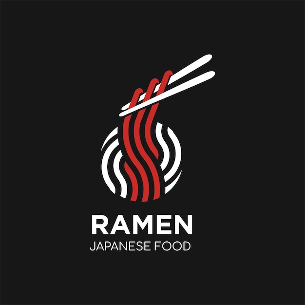 Ramen Logo Design Ilustracja Szablon Logo Menu Ramen Z Miską Japońskie Logo żywności