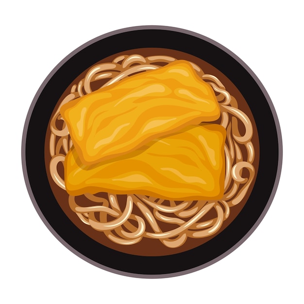 Plik wektorowy ramen udon jajko japońskie azjatyckie jedzenie z makaronem ilustracja wektorowa