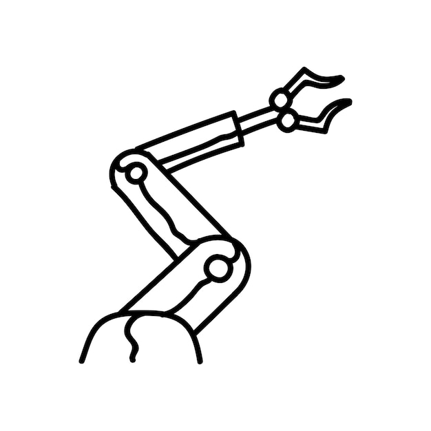 Ramię robota ikona ręcznie rysowane ilustracji wektorowych