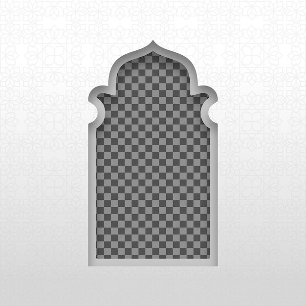 Ramka okienna w stylu islamskim, przezroczyste tło