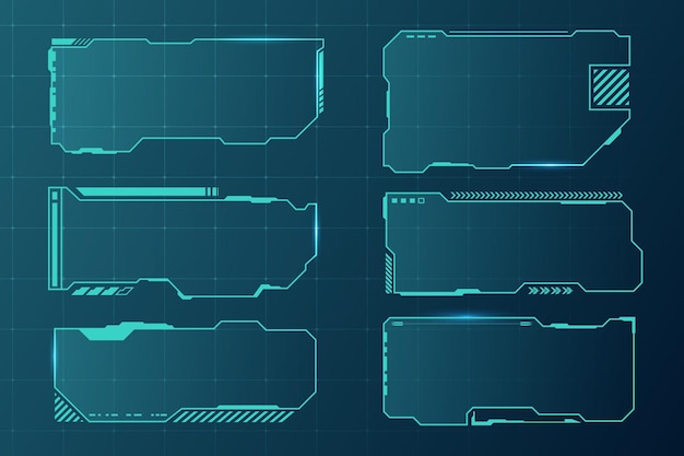 Ramki Hud Elementy Interfejsu Użytkownika Celowanie Panel Sterowania Zaawansowany Technologicznie Ekran Z Cyfrowym Hologramem