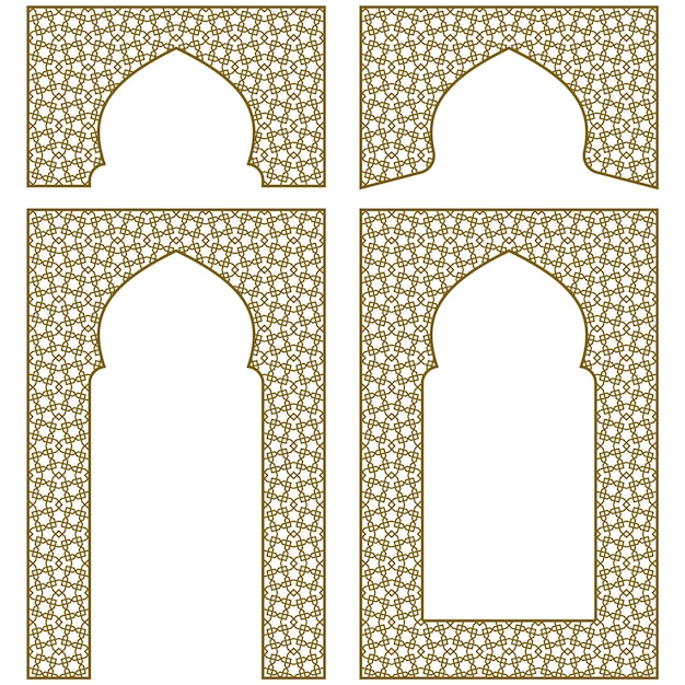 Ramki łukowe i dodatkowe elementy projektu Arabski ornament geometryczny