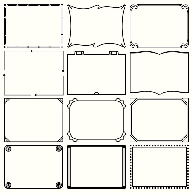 Plik wektorowy ramki ozdobne proste (zestaw 12)